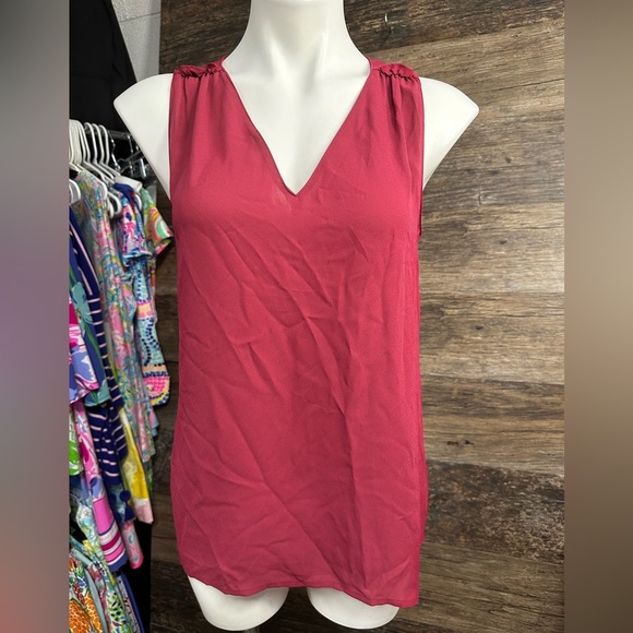 LOFT Red V-Neck Tank Top - Picture 1 of 7